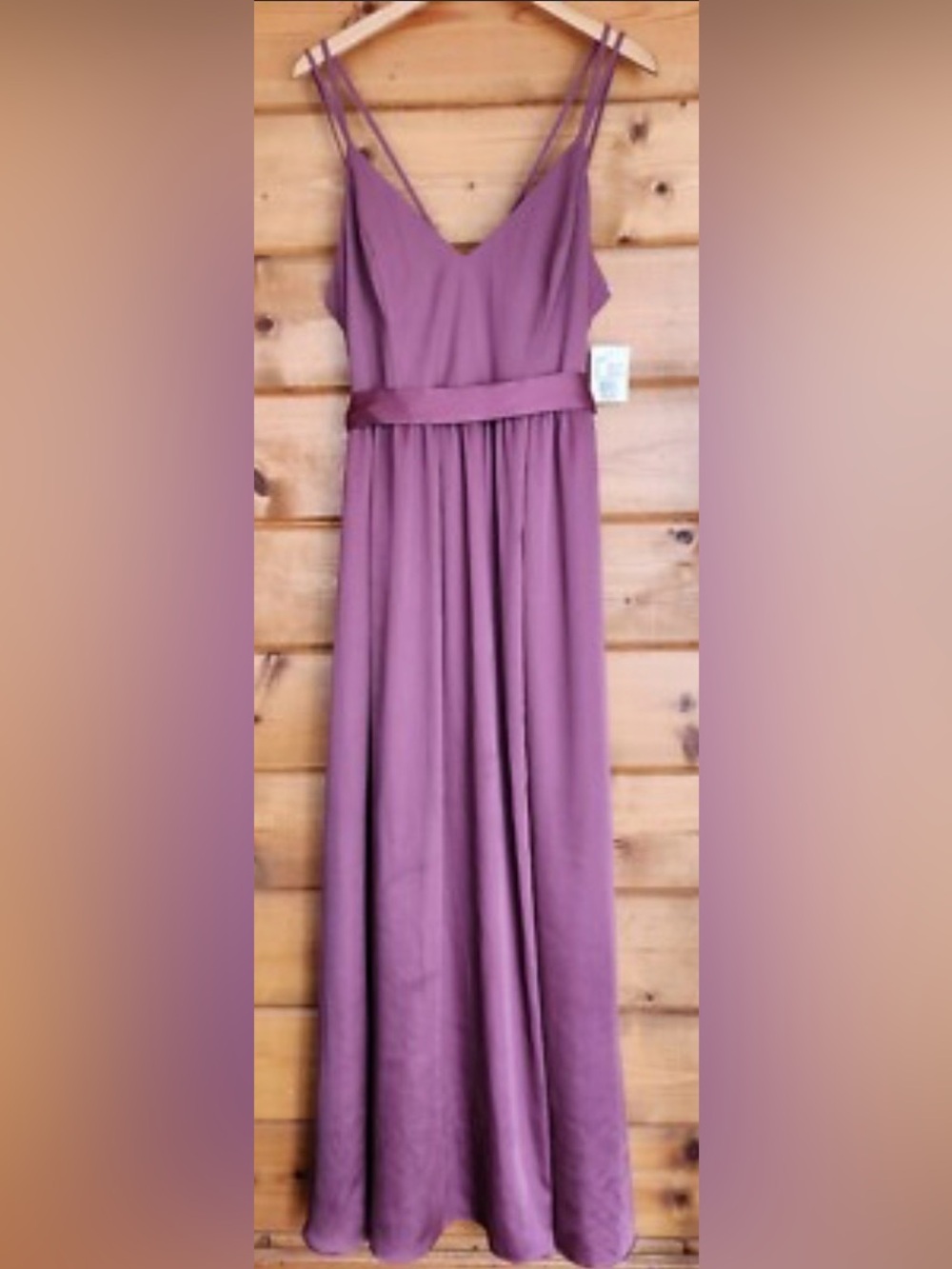 David's Bridal F20346 Chianti Charmeuse Satin Maxi Bridesmaid Dress Size 6